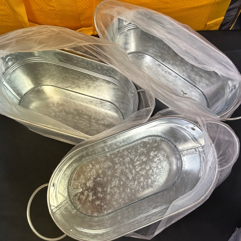 Elegant Silver Metal Party Tubs